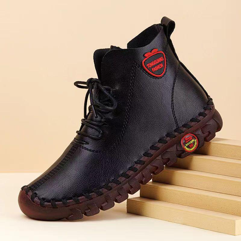 Soft-soled adhesive women s casual shoes comfortable and non-slip single boots cotton boots are not tiring 35 2980₽
