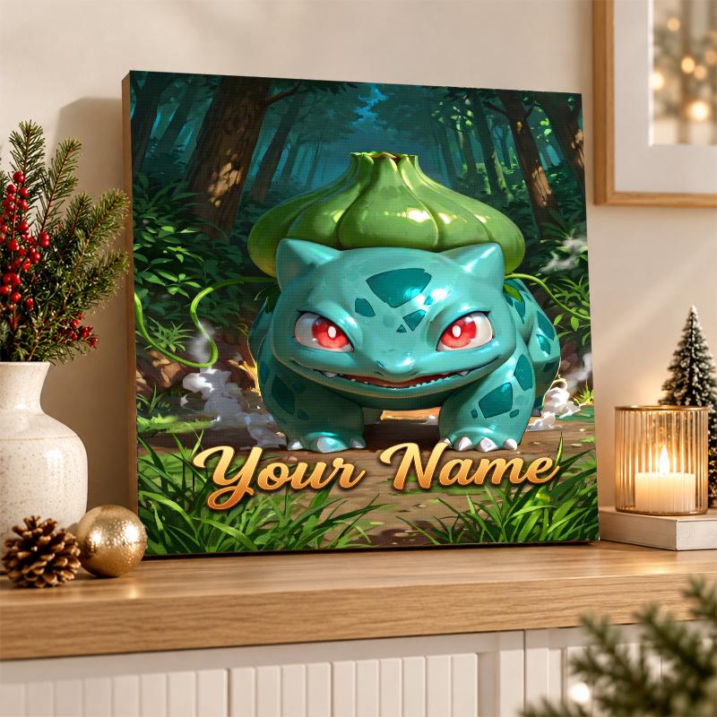 Bulbasaur Custom Name Diamond Painting Personalized 5D Full Drill DIY Diamond Art Home Decor