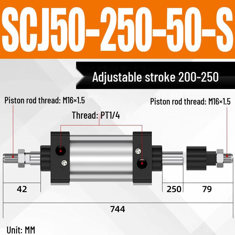 SCJ Adjustable Stroke High Thrust Pneumatic Cylinder SCJ32-160