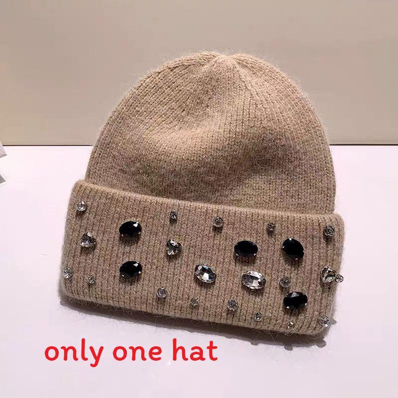 Girls Handcrafted Water Drill Wool Hat With Knit Design For Autumn Winter Kids Fashion