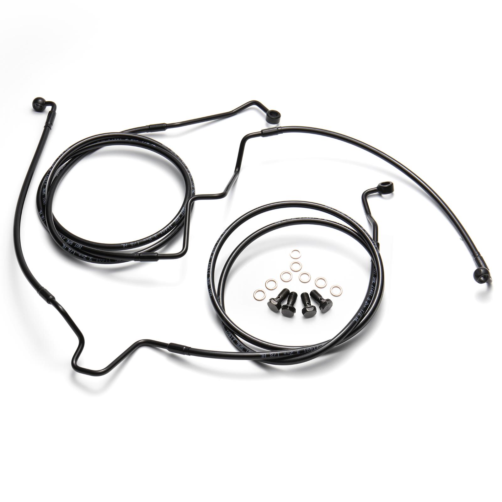Touring Dual Front Lower Brake Lines for Harley 2014-Later Road King Street Glide Road Glide Electra Glide Ultra Glide with ABS чёрный