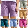 Lässige Sommer-Strandshorts für Damen, elastisch, einfarbig, lässige Shorts