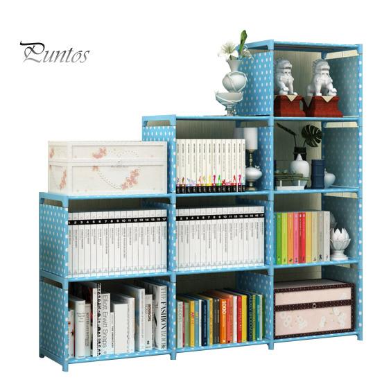 Storage Rack Easy Assembly Metal Tubes Non-Woven Fabric Dustproof Waterproof Large Capacity Book Organizer