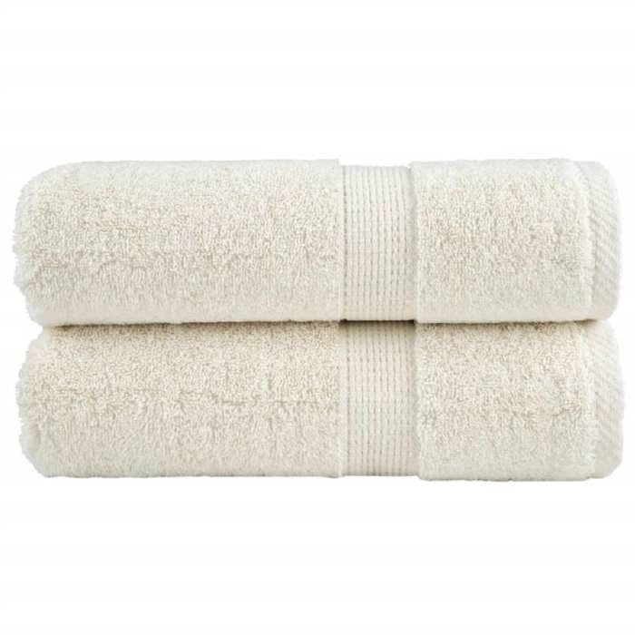 VidaXL Serviettes de toilette premium SOLUND 2 pièces Crème 30 x 30 cm 600 g/m² 137467