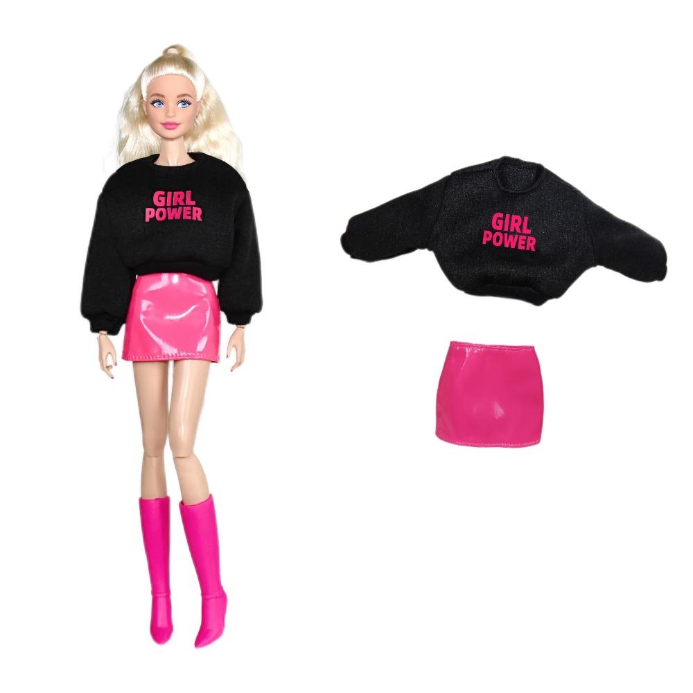 Hot pink clothes set / top + coat + skirt / 30cm doll clothing suit outfit for 1/6 Xinyi FR ST OB BB Doll / dollhouse toy