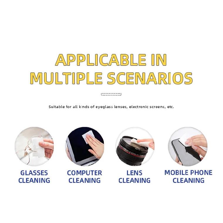 10-100pcs 100-Count Disposable Glasses Cleaning Wipes, for Glasses, Screens, and Lenses