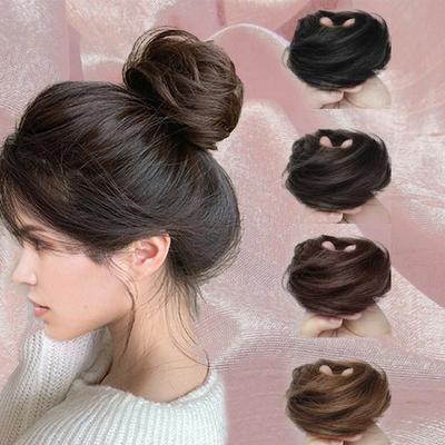 Chignons droits à ondulés, postiche en fibre confortable et résistante à la chaleur, facile à porter, adapté aux femmes, accessoires pour cheveux synthétiques pour un ajustement universel