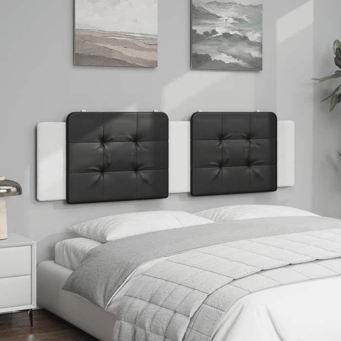 VidaXL Coussin de Tête de Lit, Oreiller Rembourré de Tête de Lit, Accessoire de Lit de Chambre à Coucher Intérieur, Noir et 374879