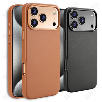 Магнитный чехол из ПУ-кожи для For Iphone 17 Pro Max 16 15 14 Plus 13 Для Беспроводной Зарядки Ударопрочный Чехол Аксессуары