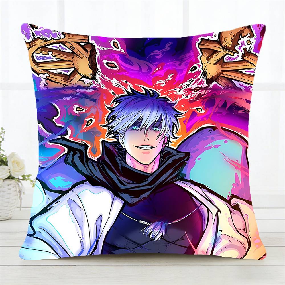 Anime JJujutsu Kaisen Pillow Case Fashion Square Pillowcase Bedroom Sofa Room Ins Decoration Leisure