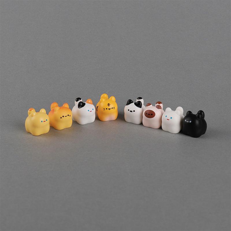 9Pcs Mini Cartoon Cat Car Ornaments Lovely Kawaii Decor for Car Dashboard Home Desktop Girlfriend Gift one size