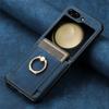 Retro PU Leather Cover for Samsung Z Flip 6 5 4 3 2 Flip6 Flip5 Flip4 Flip3 Flip2 5G Ring Card Slot Holder Wallet Phone Case