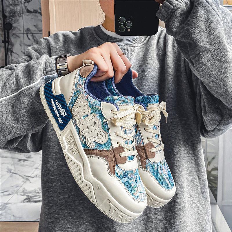 Mode Herren Sneaker Flache Studentenschuhe Atmungsaktive Mode Schnür-Sneaker für Herrenkomfort Sportschuhe zum Joggen Zapatillas Hombre