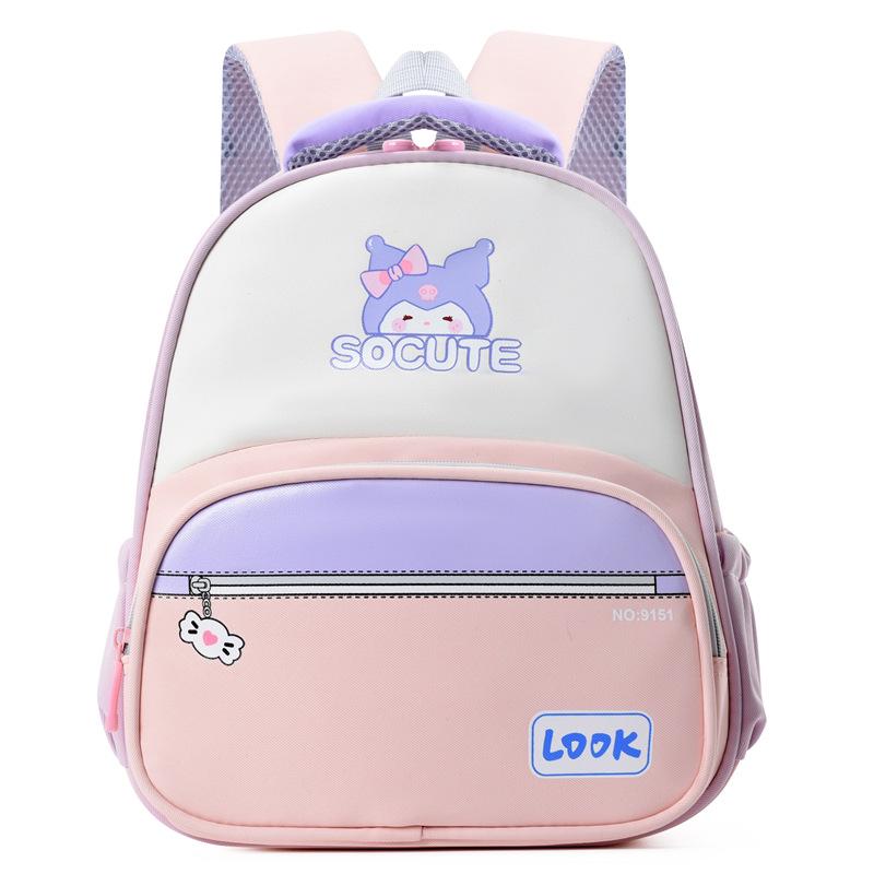 

School bag School bag girl casual weight reduction Light school bag Cartoon trend Snack backpack рожевий