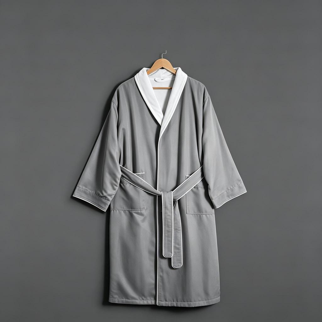 Unisex Cotton Hotel Bath Robe,Soft Absorbent Adult Bath Gown For Hotel Homestay Home All‑Season Use