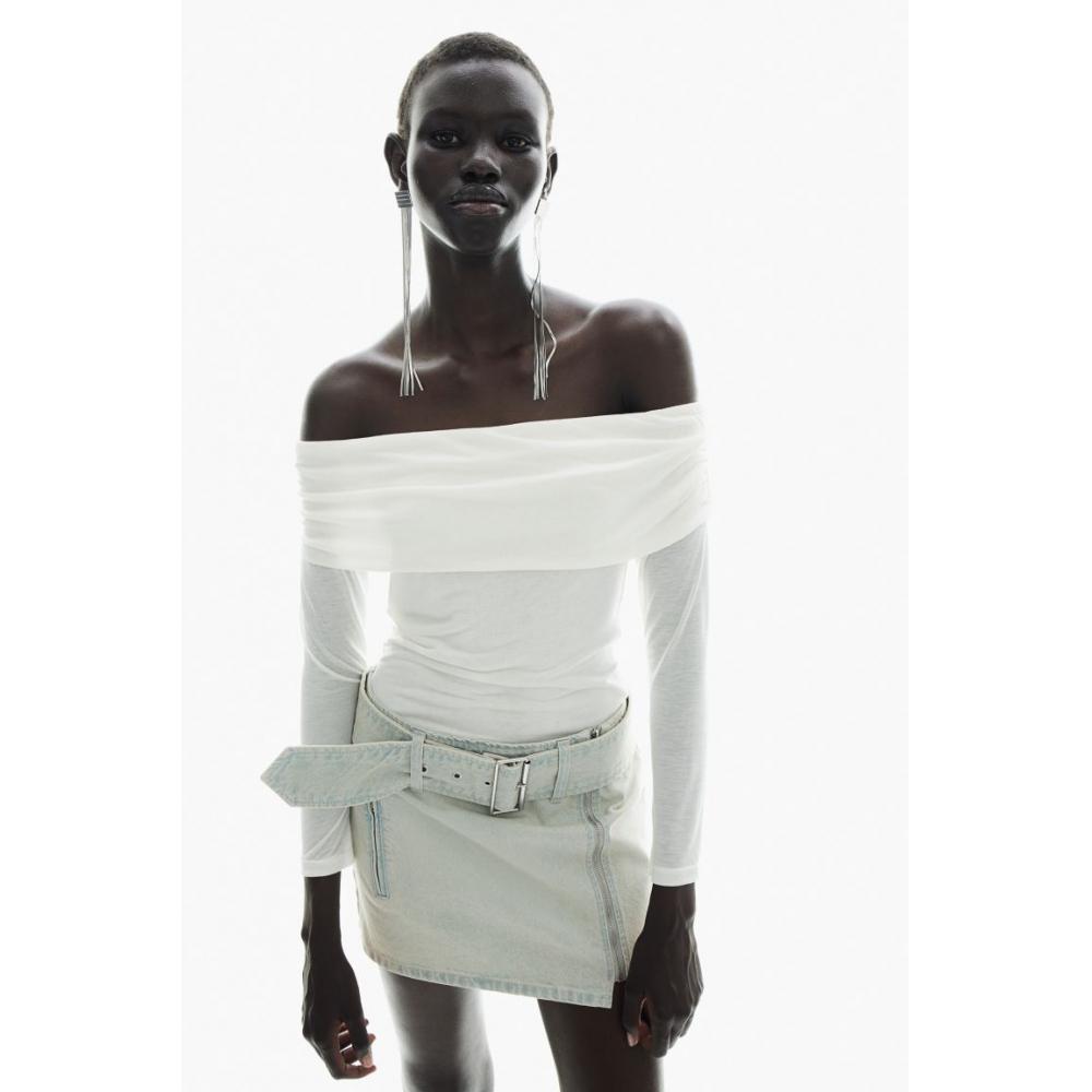 

Джинсовая мини-юбка HM бледно-синего цвета