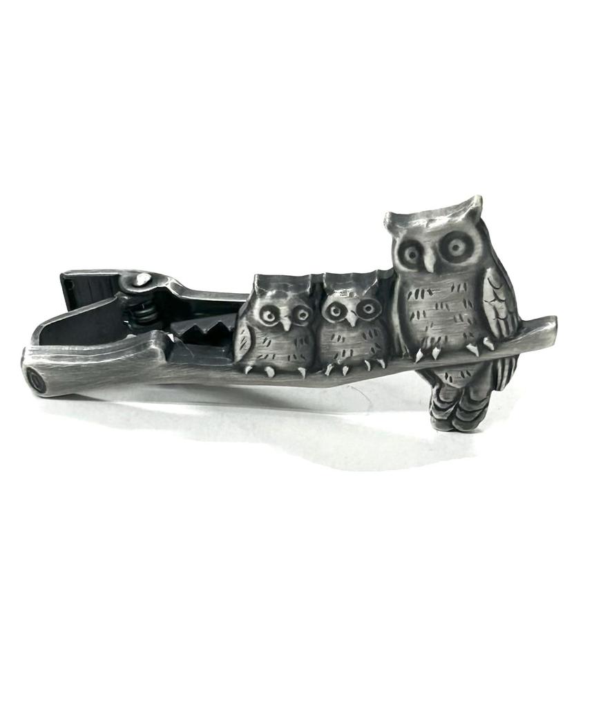 ISHOKUYA (Clothing Store) Animal Series Unique Tie Pin Tie Clip Tie Bar Owl Family