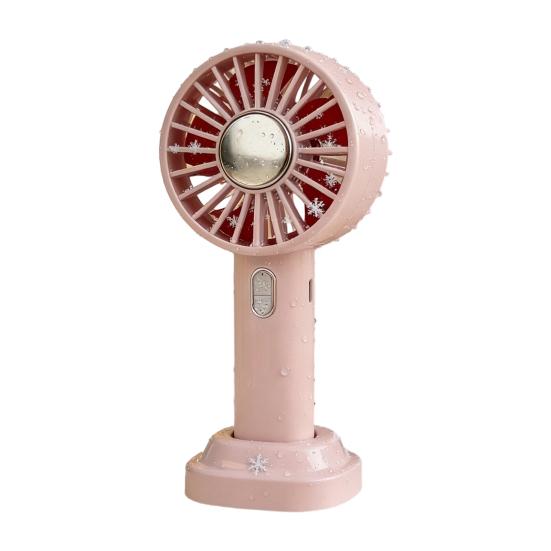 

Cooling Handheld Fan USB Rechargeable Portable Mini Fan with Stand 3 Speeds Quiet Lightweight Decorative Desktop Fan for Travel Office Outdoor розовый