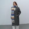 Maillard style new versatile warm thickened fringed plaid imitation cashmere scarf women's autumn and winter