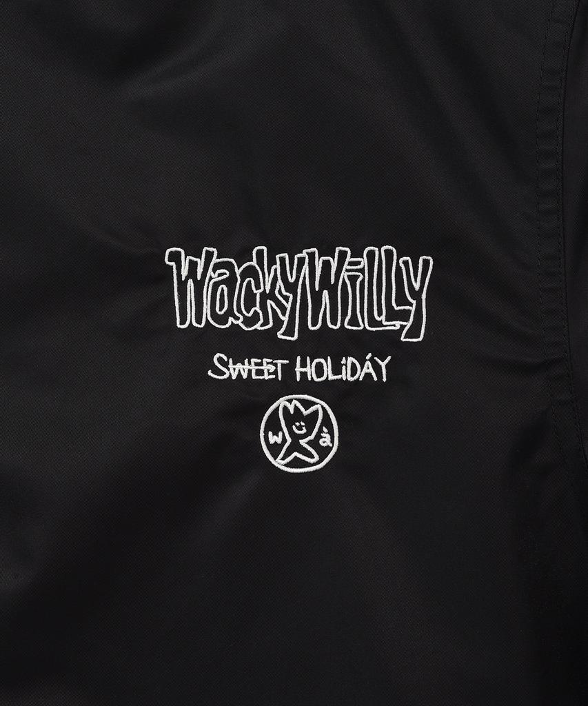 Wacky Willy Nylon Varsity Jacket Black