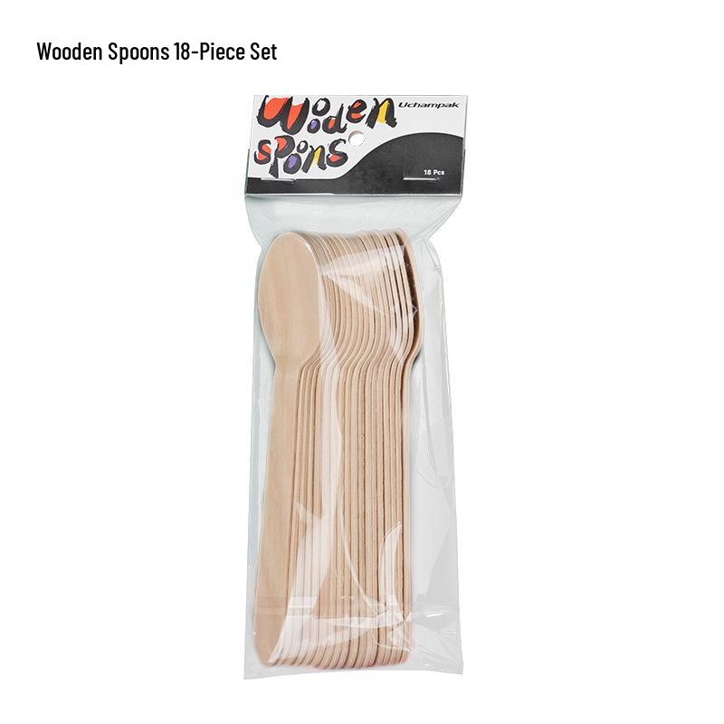 

Набор деревянных столовых приборов из 50 штук: Березовая вилка, нож, ложка для десертов и тортов