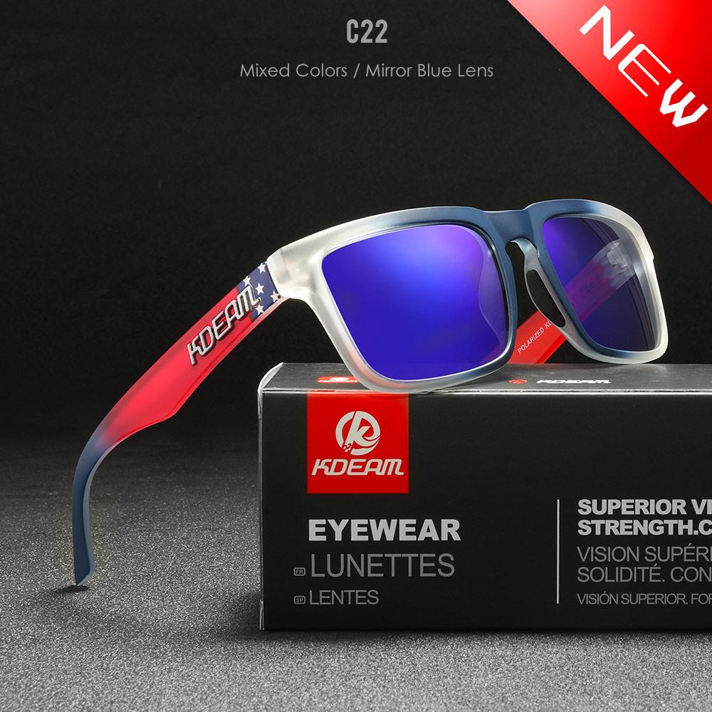 

KDEAM Мужские поляризованные солнцезащитные очки для рыбалки, образа жизни, зеркальные цветные солнцезащитные очки, женские солнцезащитные очки Legend Square с коробкой With Original Box