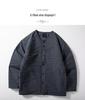 Retro Kragenlose Stepp karierte Baumwolljacke für Herren - Japanischer Stil Warme Schicht