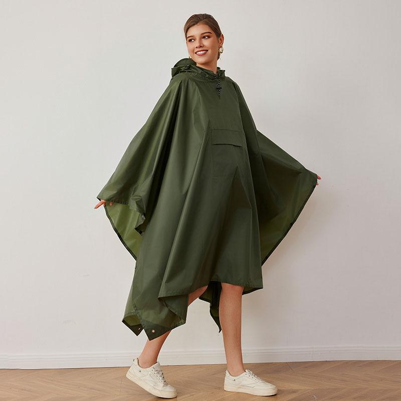 Adult cape raincoat men's and women's light and breathable waterproof zipper outdoor hiking universal poncho portable