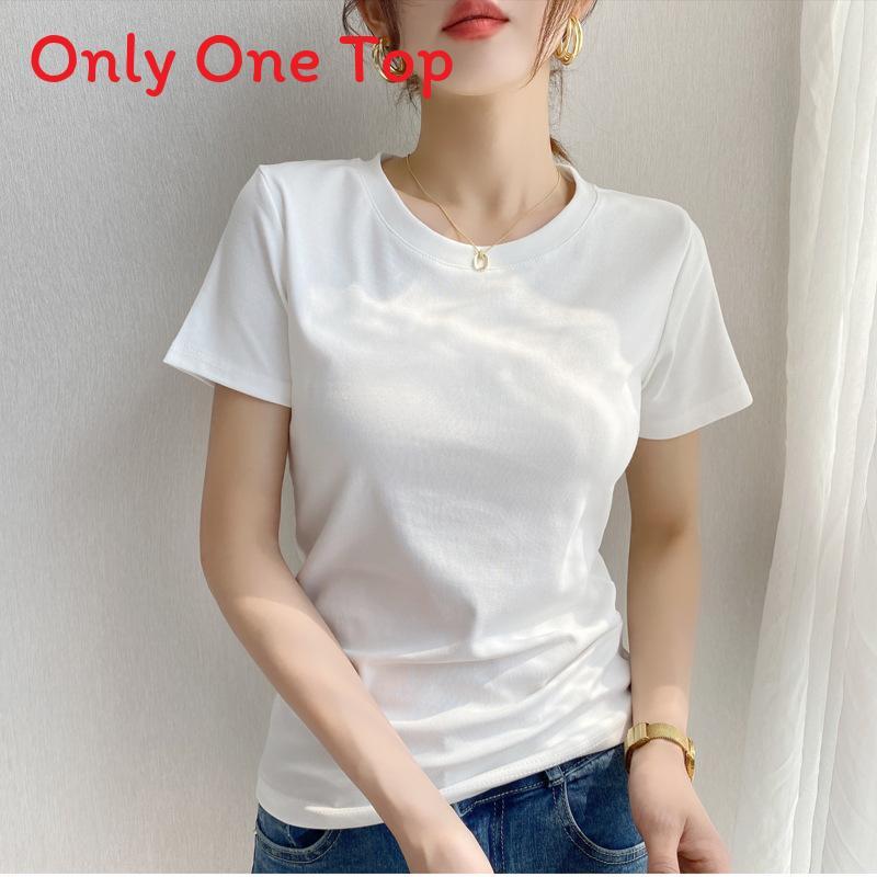 Basic Cotton T Shirt For Women With Short Sleeves And Round Neck For Casual Summer Wear