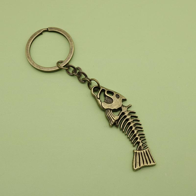 

Alloy Fishbone Pendant Keychain Neo-Gothic Animal Keychains For Men Women Charms Car Backpack Decoration Key Ring Gifts