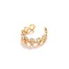 Women's Real Gold Plated Copper Zircon Inlaid Open Ring - Trendy Niche Design, Light Luxury, High-End Cold Style