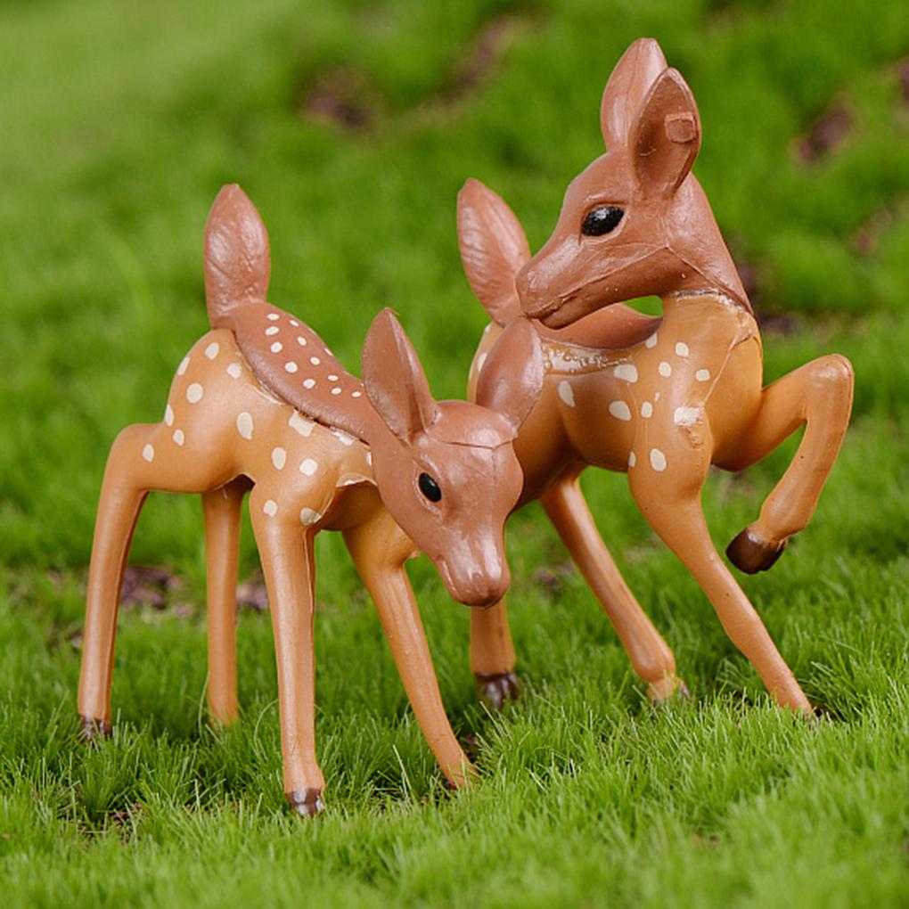 Deer Animal Plant Fairy Garden Miniature Landscape Crafts Decor Ornament