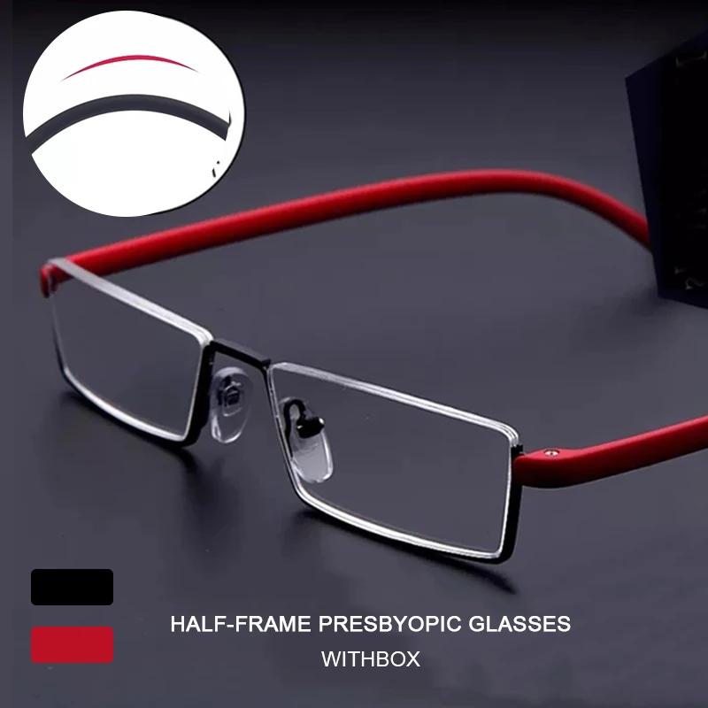 Fashion Metal Anti Blue Light Reading Glasses for Women Men with Case Diopter To +4 0 Business Eyewear