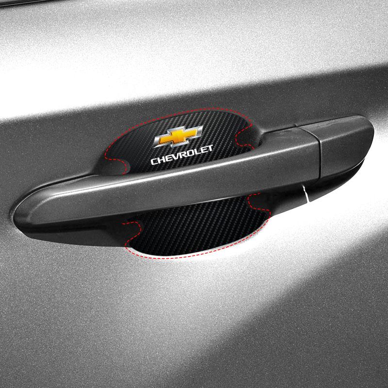 Car Door Handle Protection Sticker Emblem Car Decoration Styling for Chevrolet Chevry Cruze Impala Camaro Garna Equinox Volt Yakista AVEO Sedan Malibu