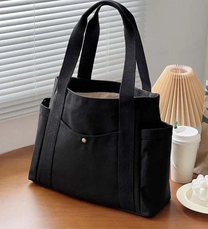 Sacs fourre-tout en toile de grande capacité pour le travail, sac de transport de transport, tenue d'étudiant de Style collégial, sac à bandoulière pour livre Bolsos Para Mujer