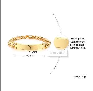 Personalized Bracelet Customizable Non Allergy Stainless Steel Bracelet for Men Women Free Engrave Name/letter/logo Custom Gifts
