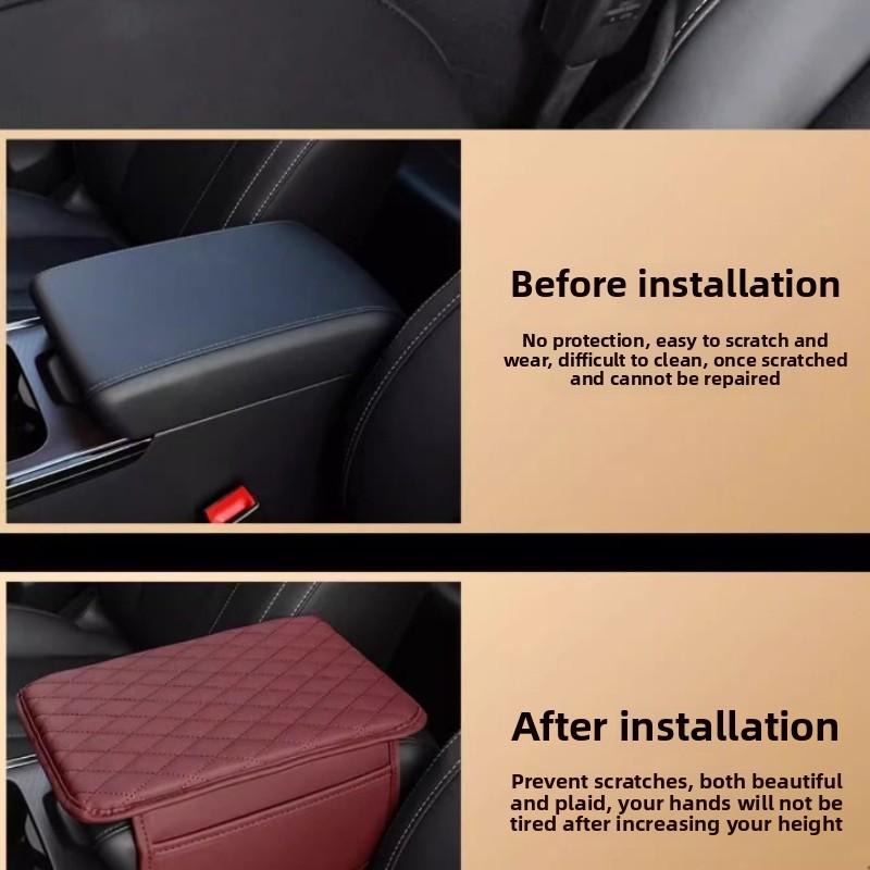 Universal Car Center Console Protector Cover Armrest Box Cushion with Pocket Arm Rest Mat Elbow Support Armrest Storage
