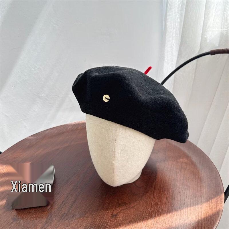 Женский осенне-зимний шерстяной берет M (56-58cm)