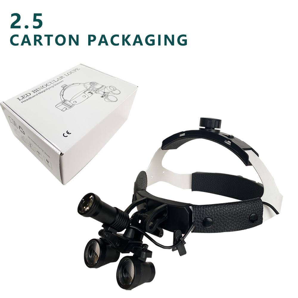 

Niceden Стоматологическая бинокулярная лупа с налобной повязкой Медицинские лупы Оптическое стекло 2,5X 3,5X 2.5x paper Box