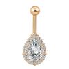 Women Water Drop Rhinestone Barbell Belly Button Navel Ring Piercing Jewelry