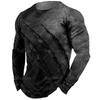 Vintage Tees Long Sleeved Black T Shirt Men 3d Print Shirts Claw Graphics T-Shirts Red Men'S Clothing Tops Casual Streetwear