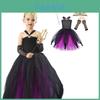 Vestido de Fantasia de Vampira de Halloween para Meninas com Saia Bufante Roupa de Cosplay Inspirada na Ursula