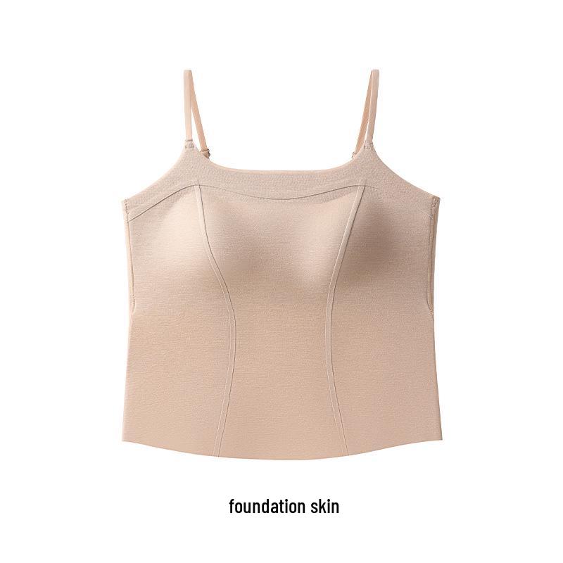 Женский бесшовный топ-камисоль без бретелей с чашечками - Тонкий, облегающий, в стиле жилета L (36/80ABC) телесный