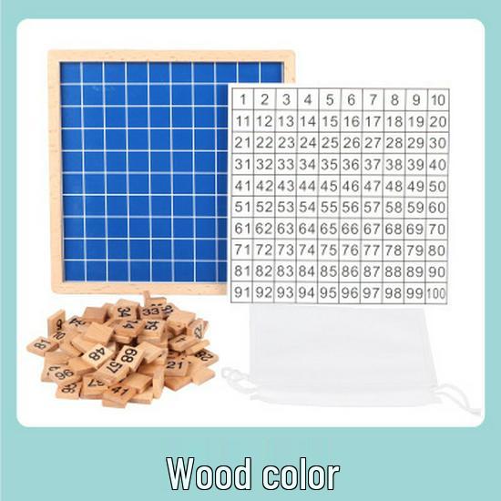 Children's Wooden 1-100 Multiplication Board - Educational Math Toy for Toddlers