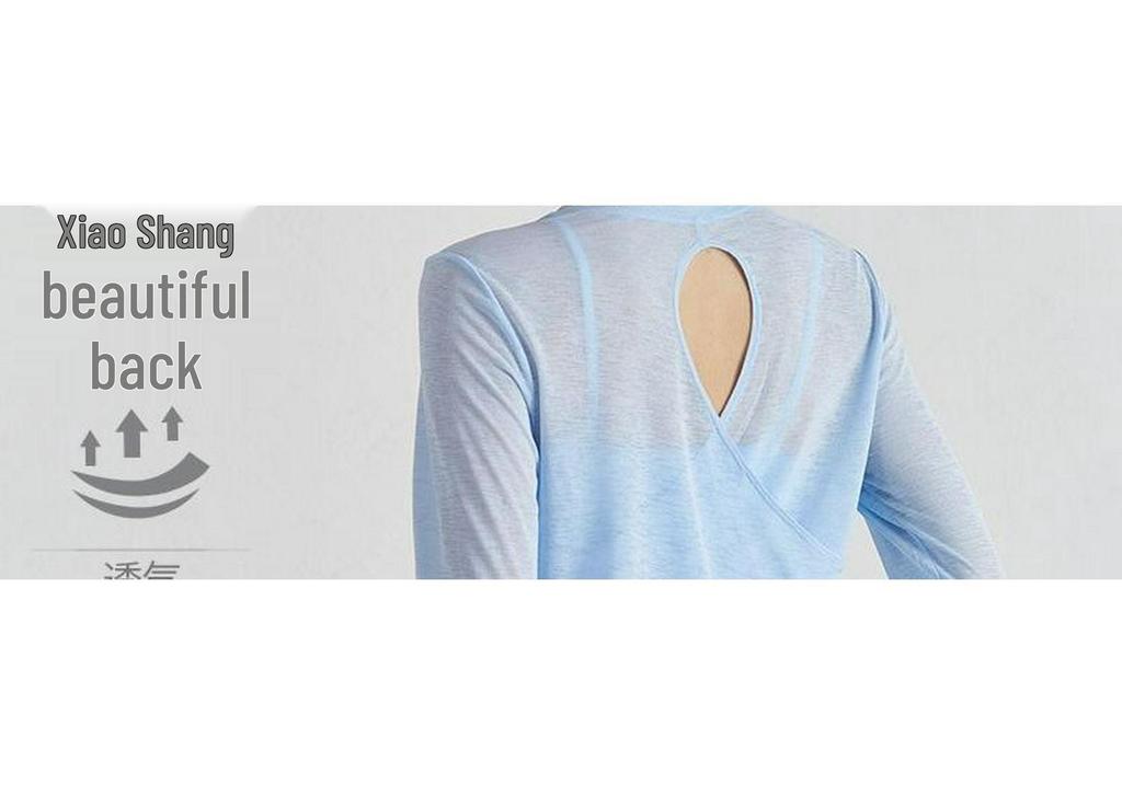 Women's Breathable Long Sleeve Yoga Top with Crossed Hem and Sun Protection