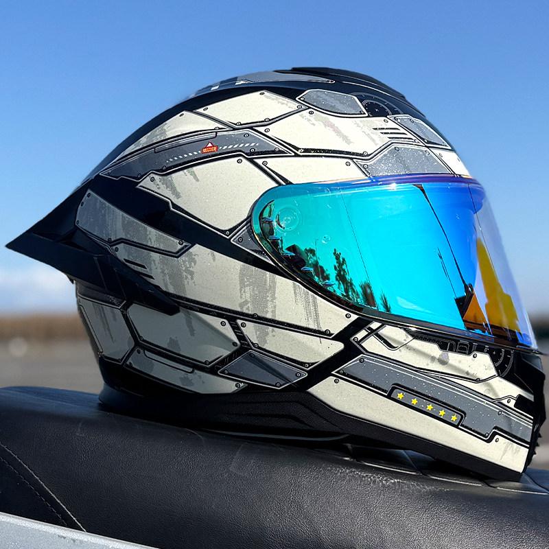 Motorcycle helmet,ABS men's and women's dual lens full face helmet, motorcycle sports car, all season full face helmet DOT