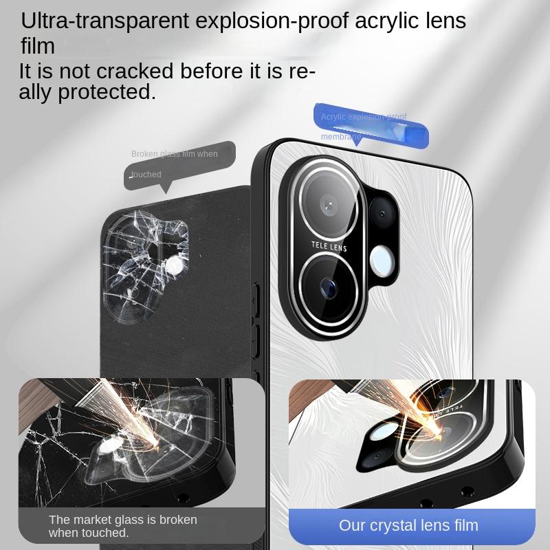 For VIVO S30 S30 ProMini Electroplated Starry Sky Feather Texture Lens All-in-One Drop Anti-Fingerprint Phone Case