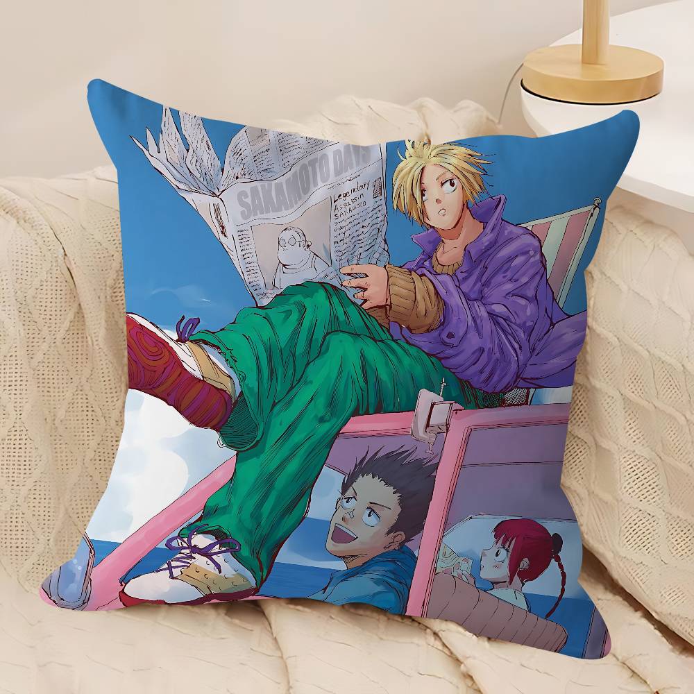 Anime S-Sakamoto-Days Kissenbezug Kissenbezug Deko Kissenbezug Bedruckter Kissenbezug für Couch