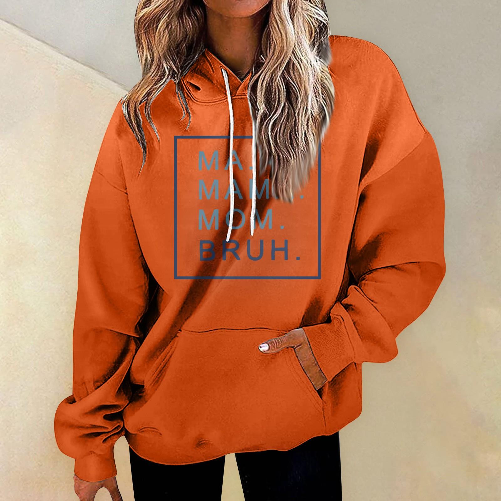 

MAMOMBRUH женская мода на каждый день универсальный повседневный свитшот с круглым вырезом и буквенным узором повседневный свитшот с длинными рукавами и градиентным принтом XXXXXL оранжевый