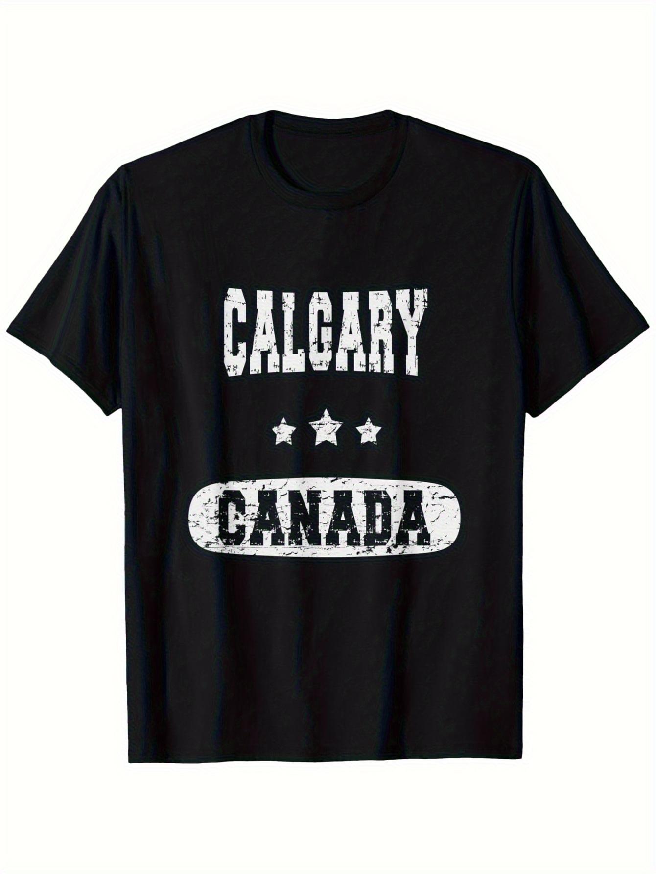 

Vintage Calgary Canada Graphic T-shirt - 100% Cotton Distressed Print Streetwear Tee for Men & Women XXL